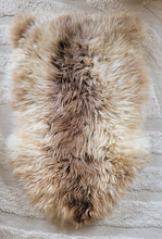 Load image into Gallery viewer, Naturally beautiful - undyed sheepskin rug. shades of ivory/golden brown 95cm